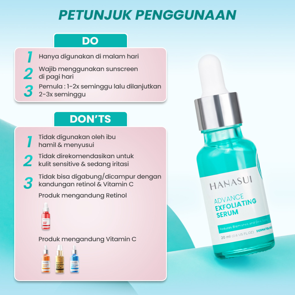 hanasui advance exfoliating serum 20ml/serum wajah hanasui advance exfoliating serum 20ml/serum wajah
