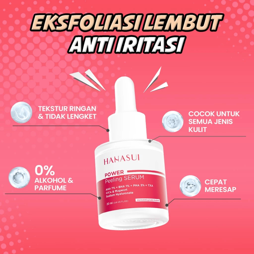hanasui power peeling serum 20ml / serum eksfoliasi wajah hanasui power peeling serum 20ml / serum eksfoliasi wajah