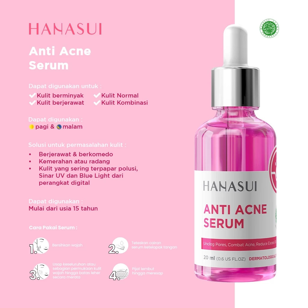 hanasui anti acne serum 20ml / serum jerawat hanasui anti acne serum 20ml / serum jerawat
