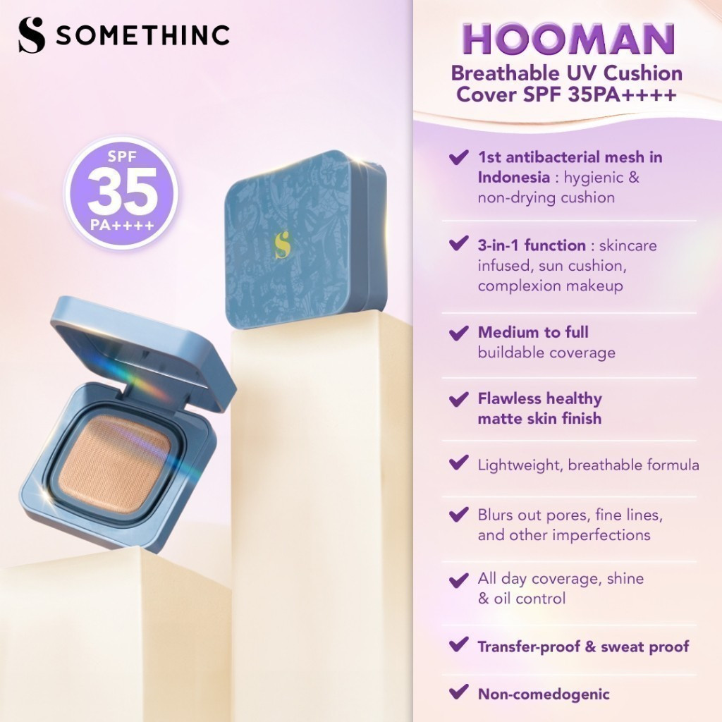 somethinc hooman breathable uv cushion cover spf 35 pa++++ /alas bedak somethinc hooman breathable uv cushion cover spf 35 pa++++ /alas bedak