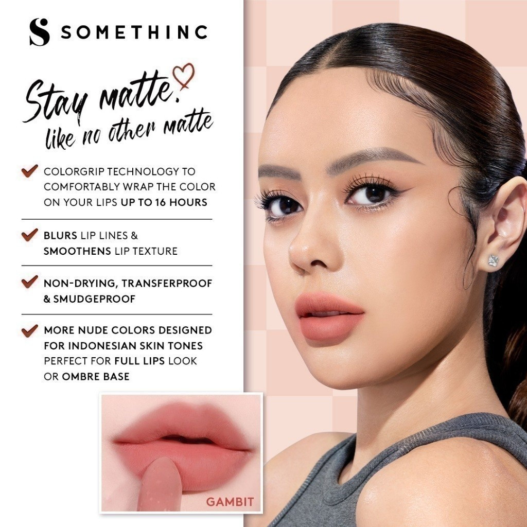 somethinc checkmatte transferproof lipstick/lipstik somethinc checkmatte transferproof lipstick/lipstik