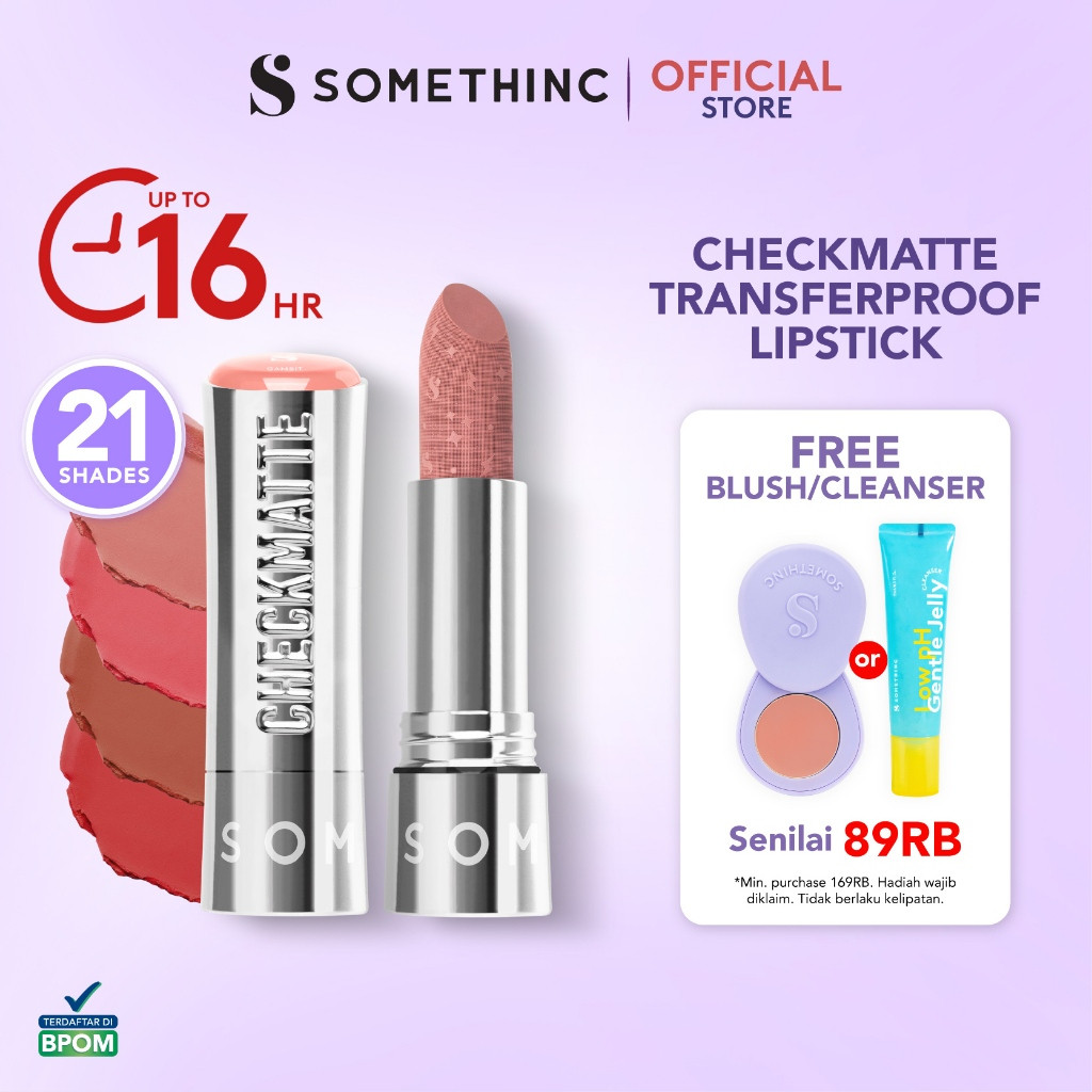 somethinc checkmatte transferproof lipstick/lipstik somethinc checkmatte transferproof lipstick/lipstik