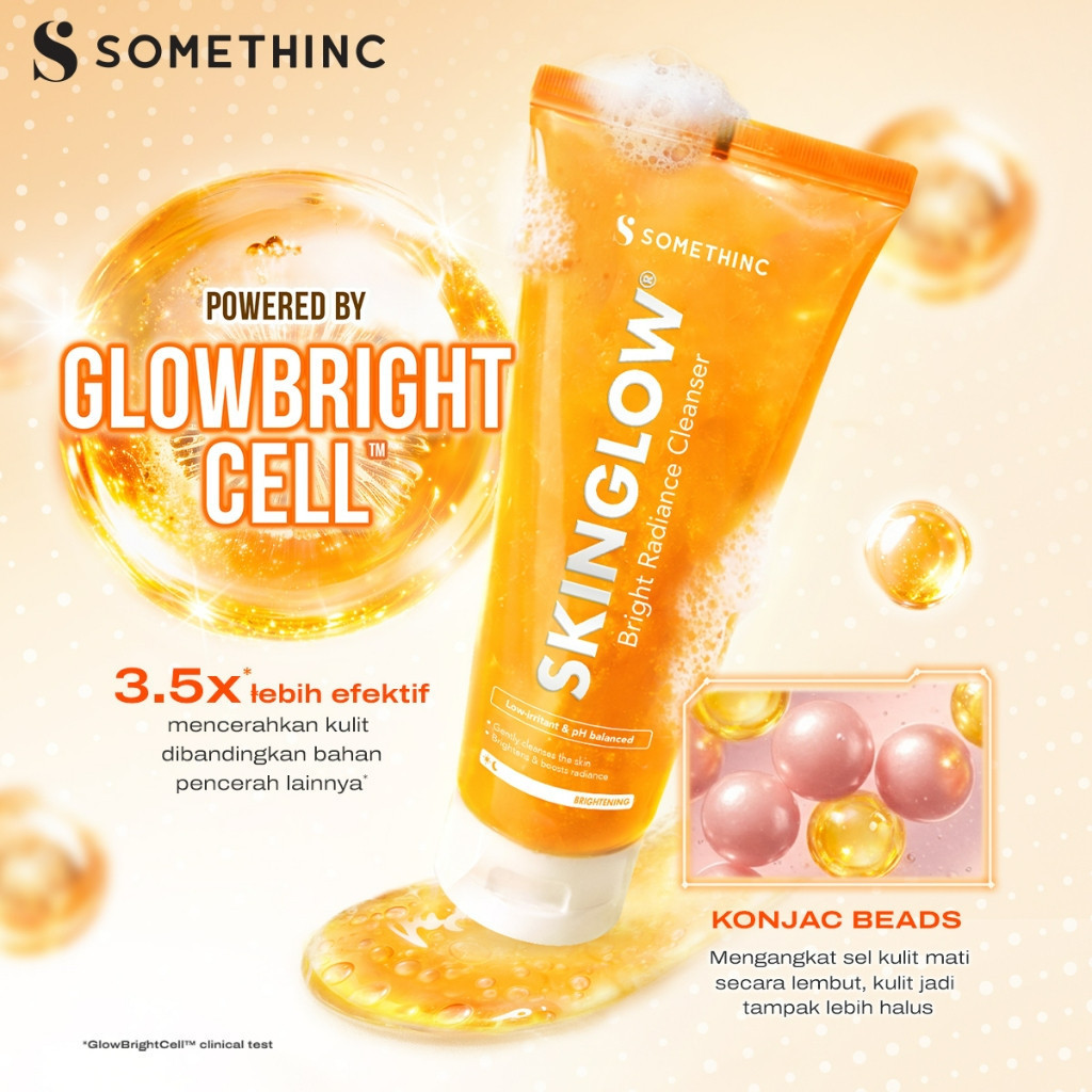 somethinc skinglow bright radiance cleanser 100ml/pembersih wajah somethinc skinglow bright radiance cleanser 100ml/pembersih wajah
