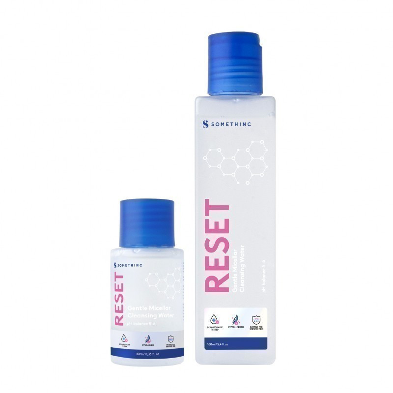somethinc reset gentle micellar cleansing water 160ml/pembersih wajah somethinc reset gentle micellar cleansing water 160ml/pembersih wajah