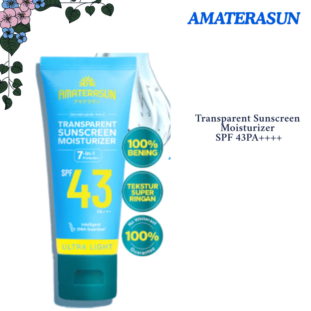 amaterasun transparent sunscreen moisturizer spf 43 pa+++ 50g/tabir surya amaterasun transparent sunscreen moisturizer spf 43 pa+++ 50g/tabir surya