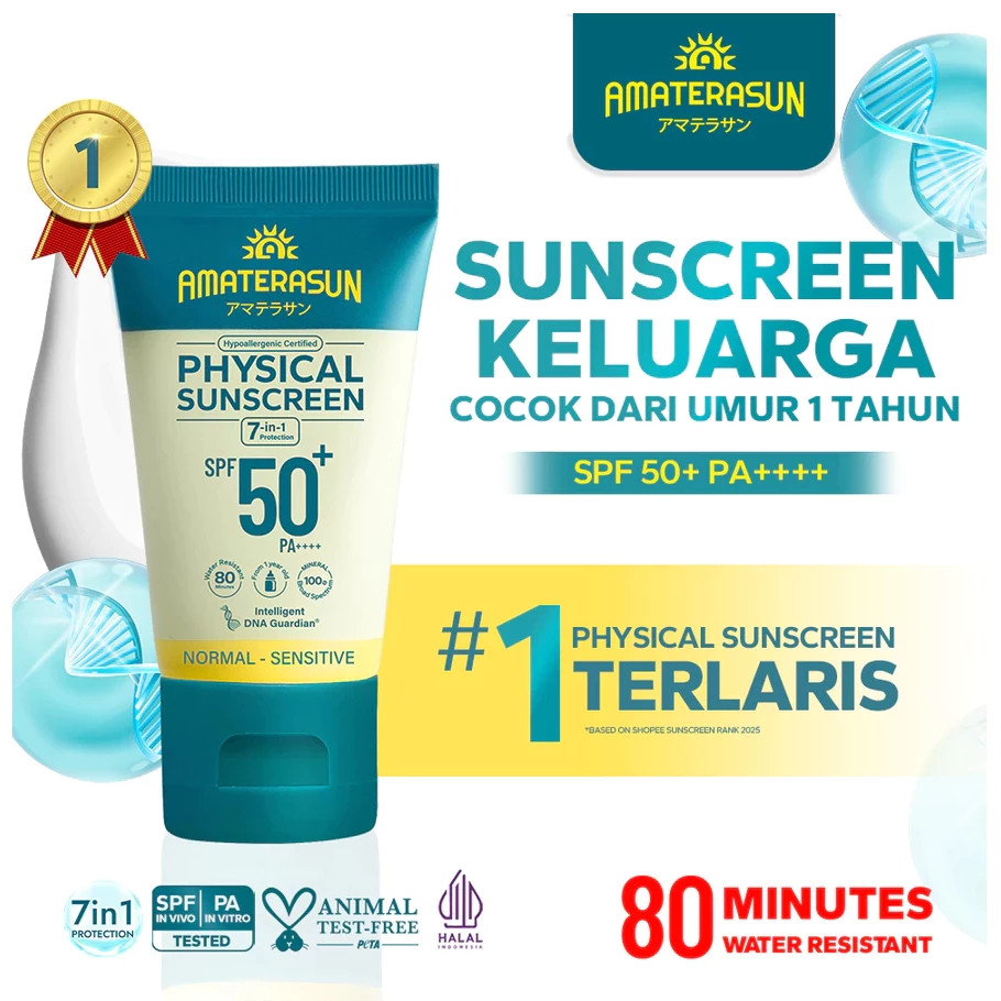 amaterasun physical sunscreen spf 50+ pa++++ 30g/tabir surya amaterasun physical sunscreen spf 50+ pa++++ 30g/tabir surya