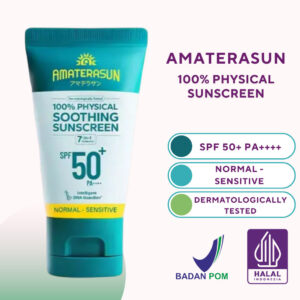 amaterasun 100% physical soothing sunscreen spf 50+ pa++++ 30g/tabir surya