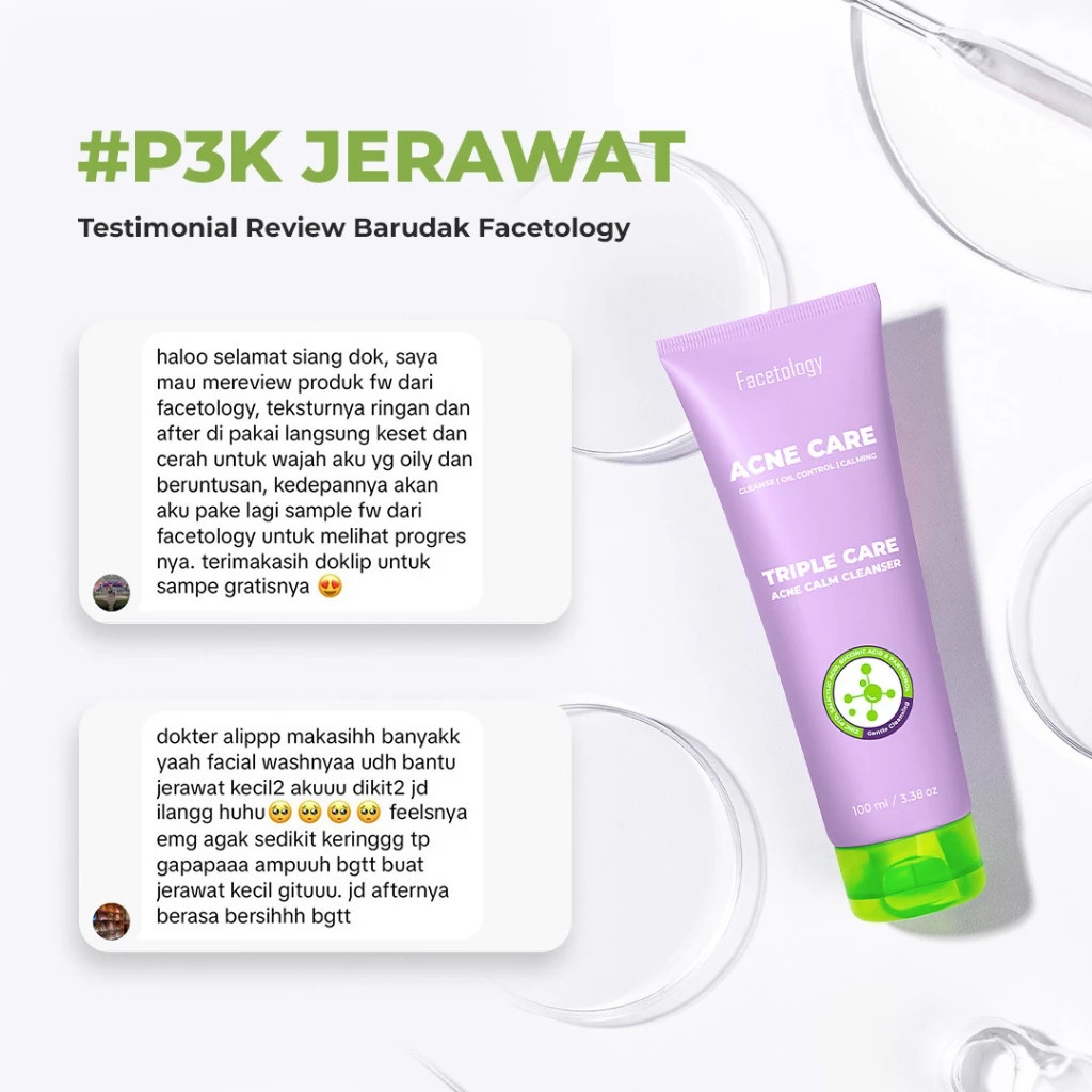 facetology triple care acne calm cleanser 100ml/pembersih wajah facetology triple care acne calm cleanser 100ml/pembersih wajah