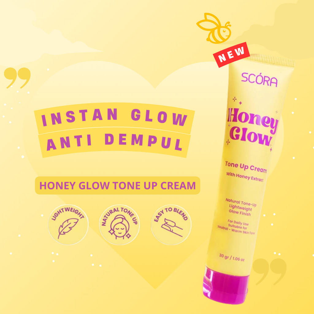 scora honey glow tone up cream 30g/pelembab wajah scora honey glow tone up cream 30g/pelembab wajah