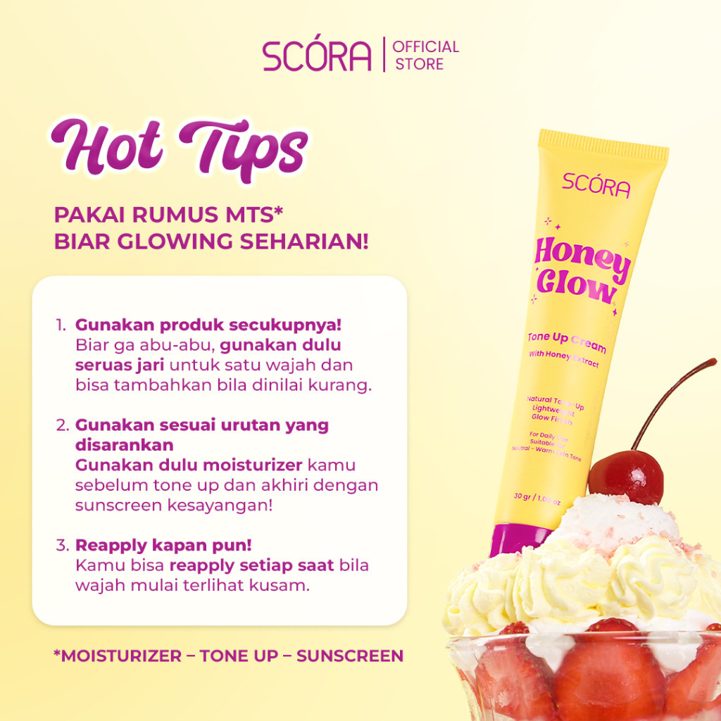 scora honey glow tone up cream 30g/pelembab wajah scora honey glow tone up cream 30g/pelembab wajah