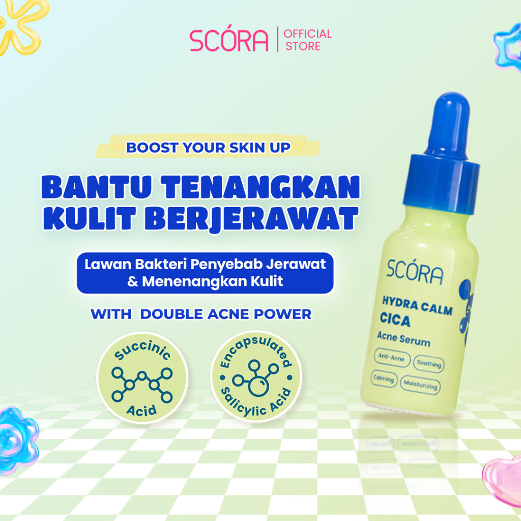 scora hydra calm cica acne serum 20ml/serum wajah scora hydra calm cica acne serum 20ml/serum wajah