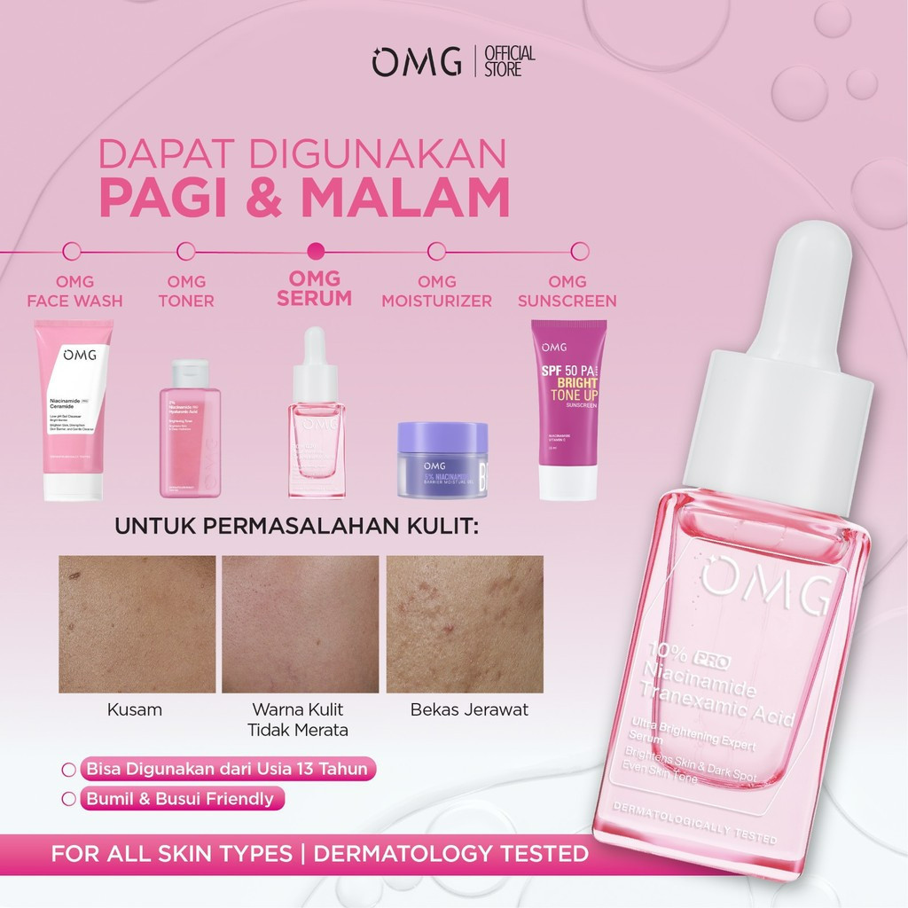 omg oh my glow 10% niacinamide pro tranexamic acid ultra brightening expert serum 17ml/serum wajah omg oh my glow 10% niacinamide pro tranexamic acid ultra brightening expert serum 17ml/serum wajah