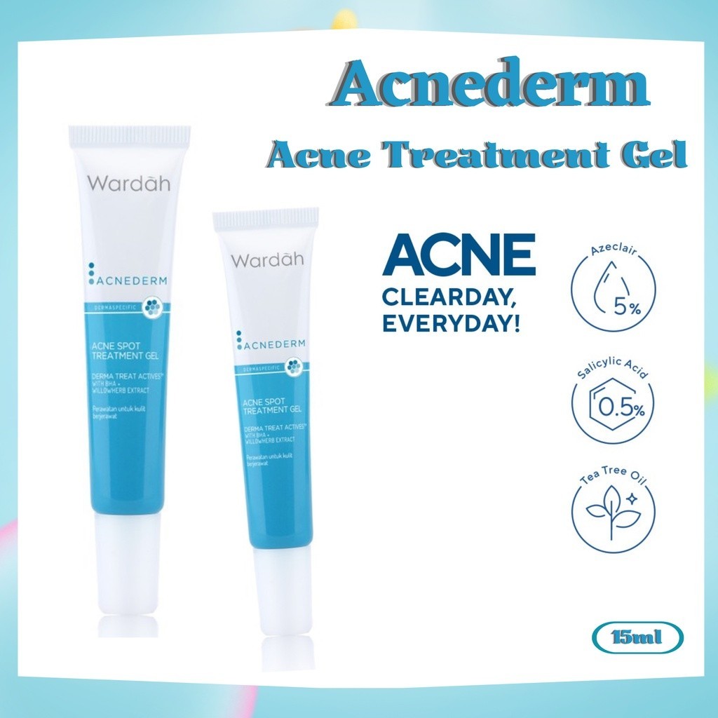 wardah acnederm acne spot treatment gel 15ml/obat totol jerawat wardah acnederm acne spot treatment gel 15ml/obat totol jerawat