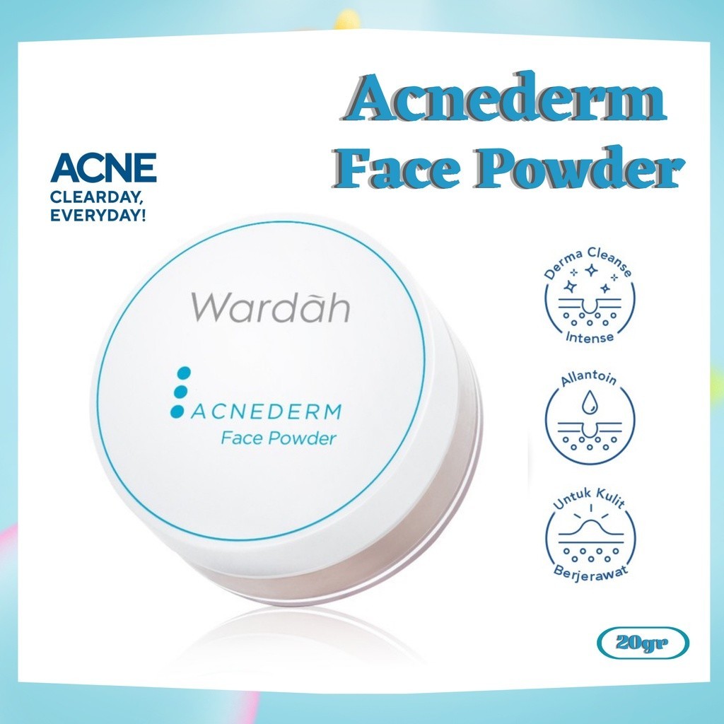 wardah acnederm face powder 20g/bedak tabur wardah acnederm face powder 20g/bedak tabur