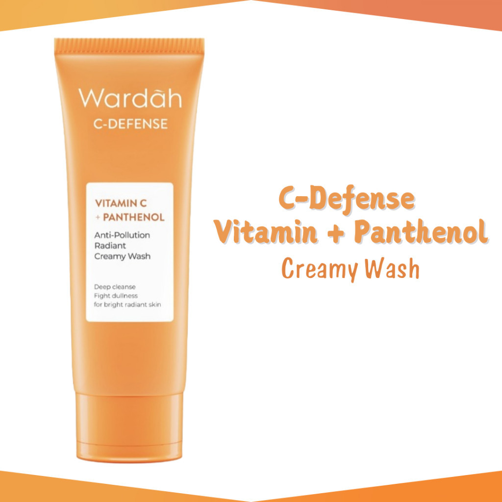 wardah c defense vitamin c panthenol creamy wash 50ml and 100ml/pembersih wajah wardah c defense vitamin c panthenol creamy wash 50ml and 100ml/pembersih wajah