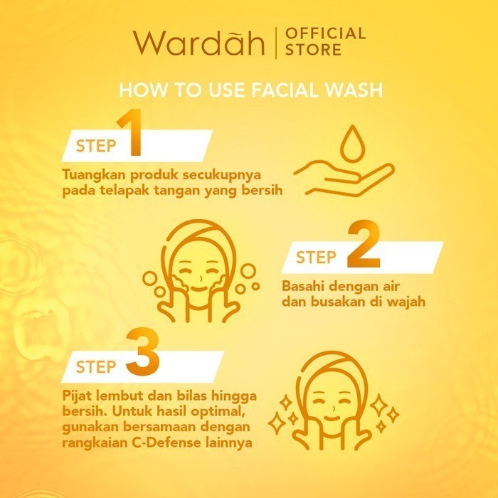 wardah c defense vitamin c panthenol creamy wash 50ml and 100ml/pembersih wajah wardah c defense vitamin c panthenol creamy wash 50ml and 100ml/pembersih wajah