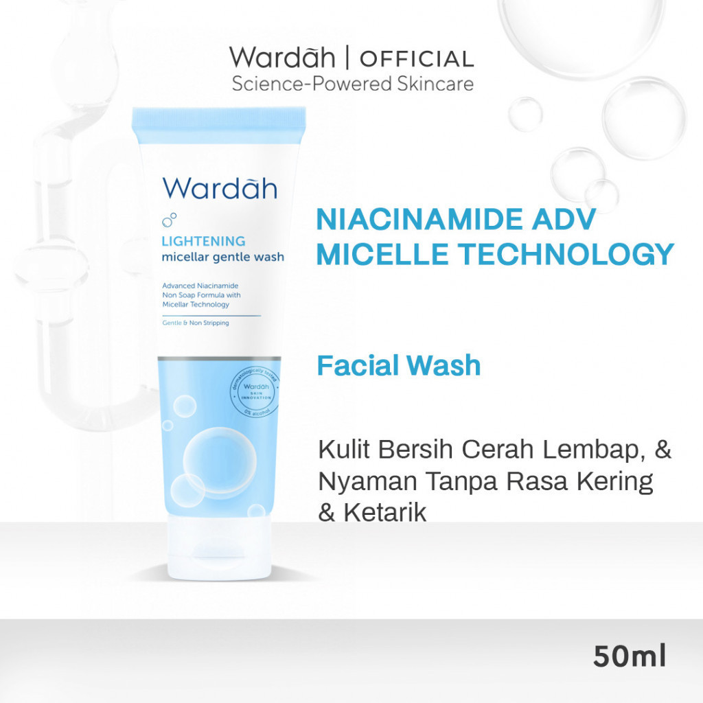wardah lightening low ph nano niacinamide gentle facial wash 50ml and 100ml/pembersih wajah wardah lightening low ph nano niacinamide gentle facial wash 50ml and 100ml/pembersih wajah