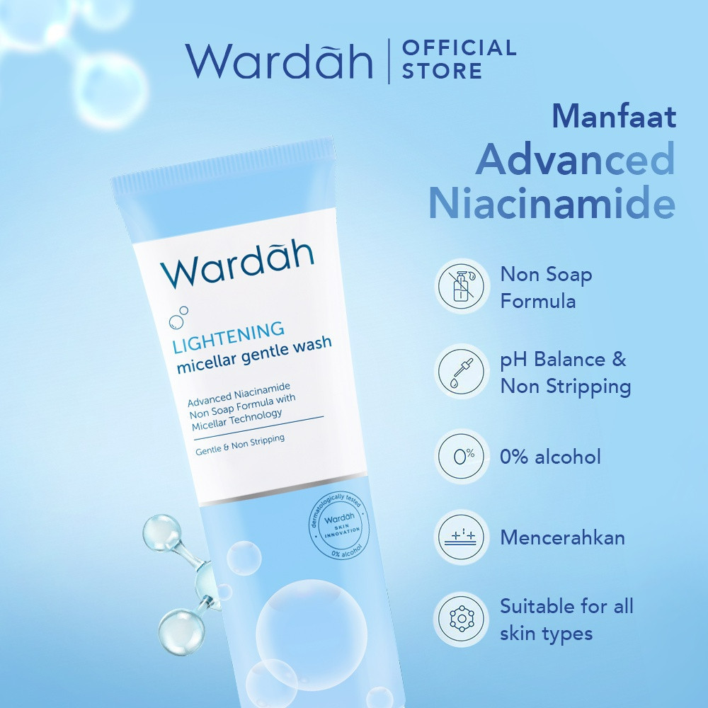 wardah lightening low ph nano niacinamide gentle facial wash 50ml and 100ml/pembersih wajah wardah lightening low ph nano niacinamide gentle facial wash 50ml and 100ml/pembersih wajah