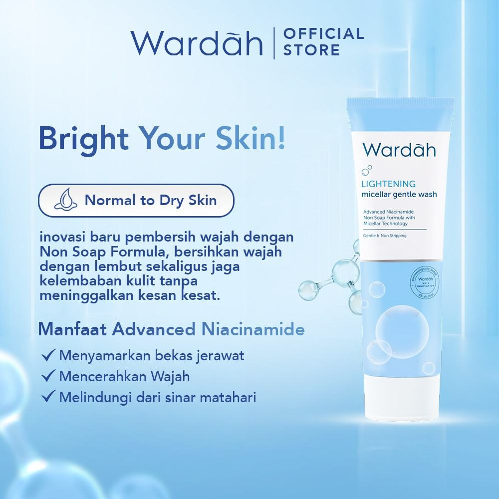 wardah lightening low ph nano niacinamide gentle facial wash 50ml and 100ml/pembersih wajah wardah lightening low ph nano niacinamide gentle facial wash 50ml and 100ml/pembersih wajah