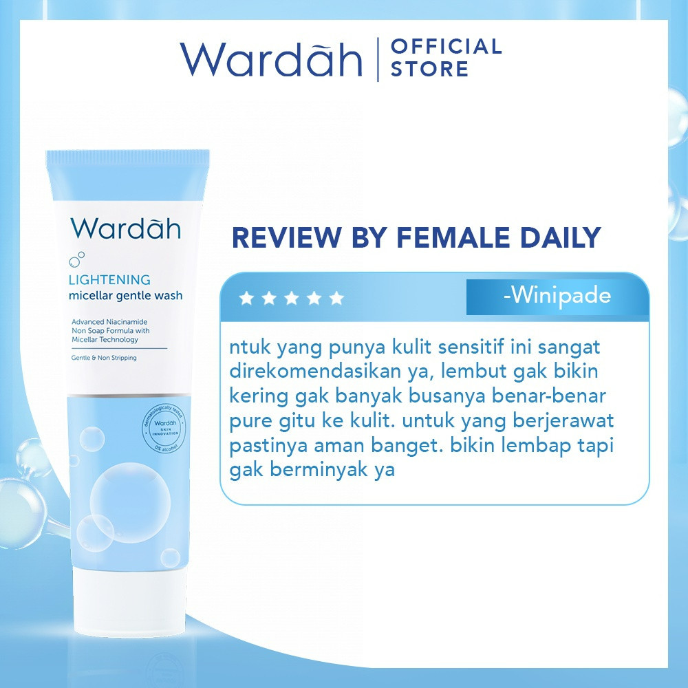 wardah lightening low ph nano niacinamide gentle facial wash 50ml and 100ml/pembersih wajah wardah lightening low ph nano niacinamide gentle facial wash 50ml and 100ml/pembersih wajah