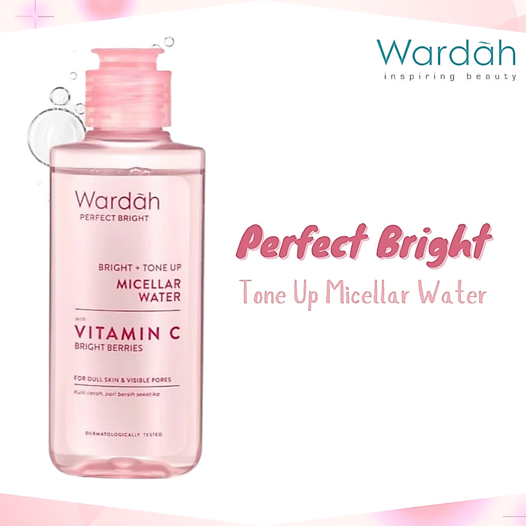 wardah perfect bright tone up micellar water 100ml/pembersih make up wardah perfect bright tone up micellar water 100ml/pembersih make up