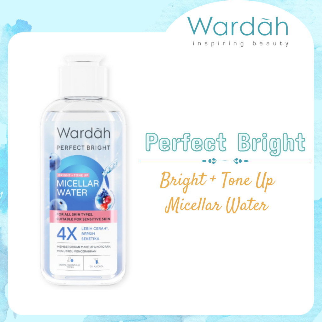 wardah perfect bright tone up micellar water 100ml/pembersih make up wardah perfect bright tone up micellar water 100ml/pembersih make up