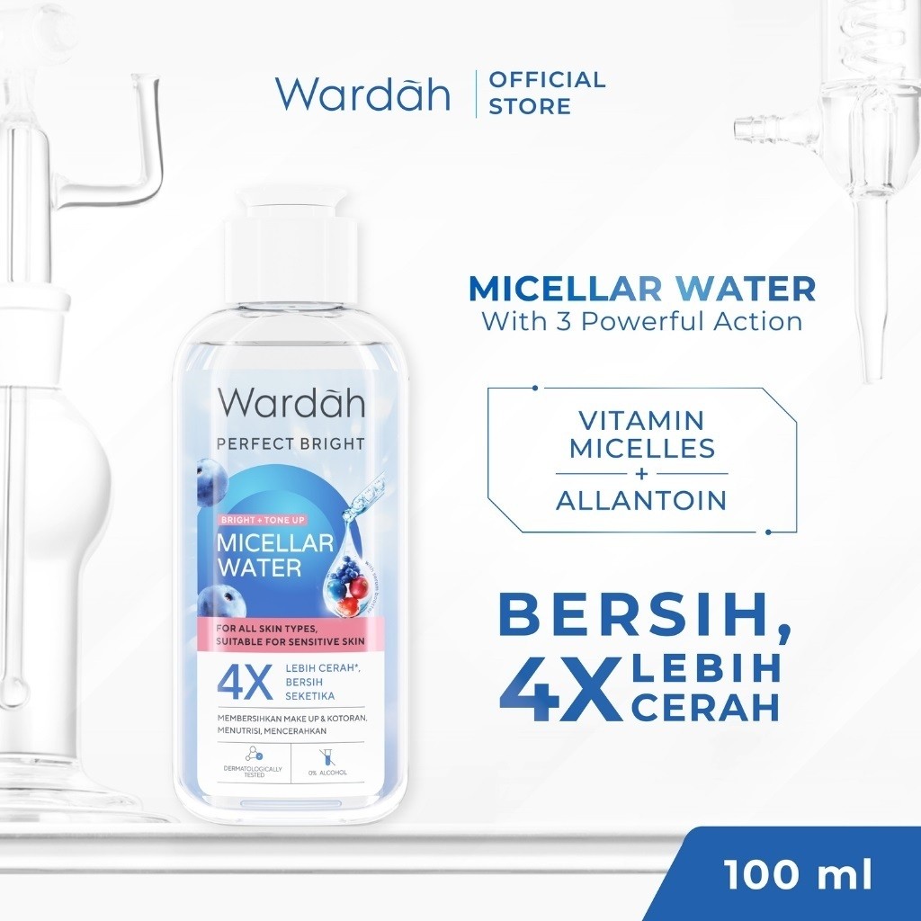 wardah perfect bright tone up micellar water 100ml/pembersih make up wardah perfect bright tone up micellar water 100ml/pembersih make up