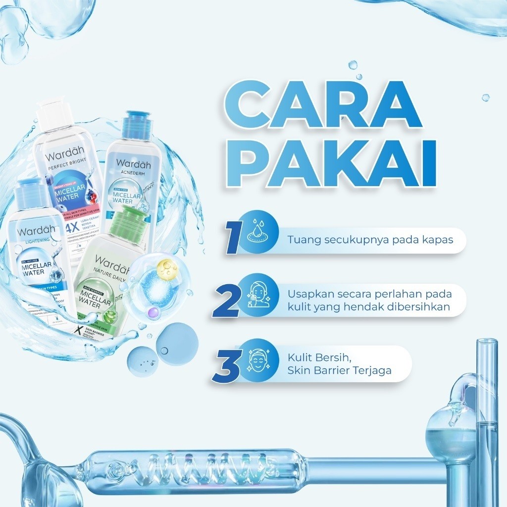 wardah perfect bright tone up micellar water 100ml/pembersih make up wardah perfect bright tone up micellar water 100ml/pembersih make up