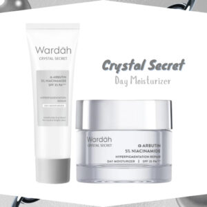 wardah crystal secret alpha arbutin 5% niacinamide brightening day moisturizer 15ml and 30g
