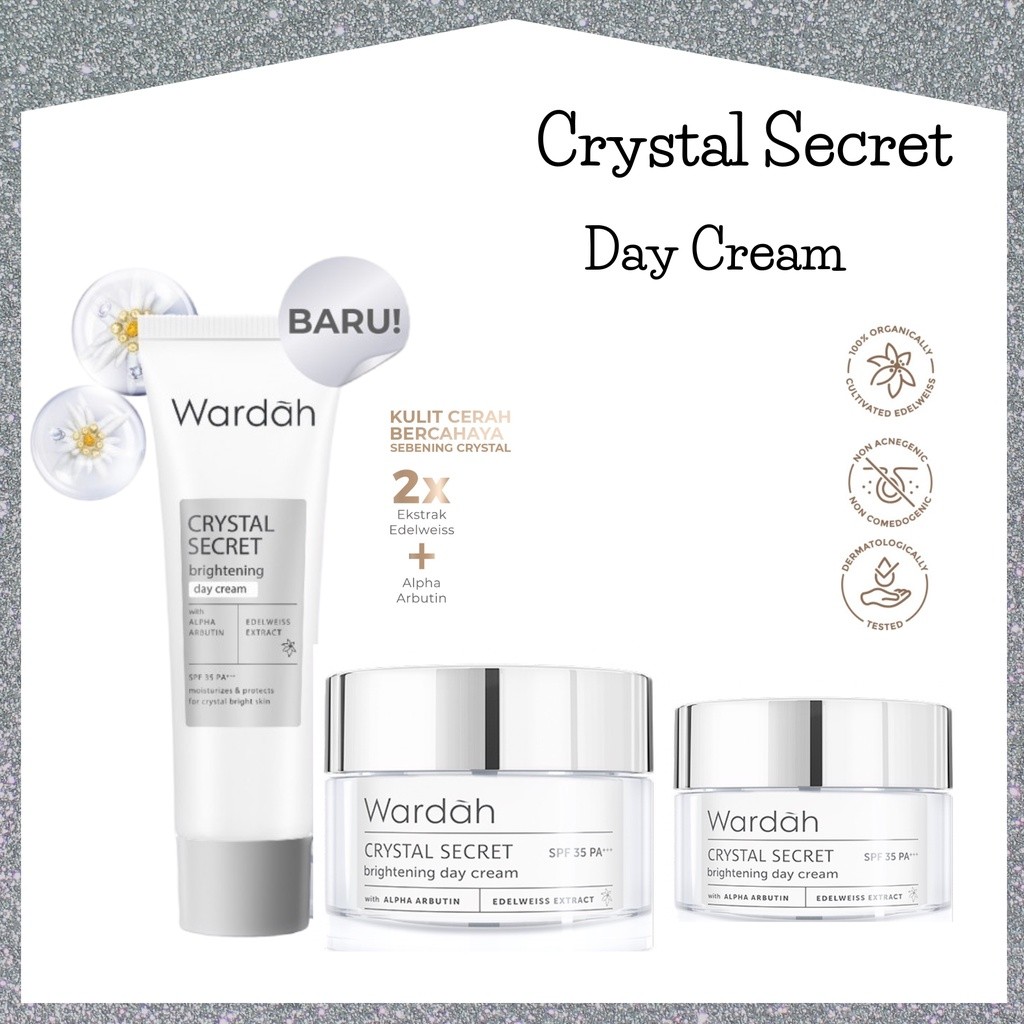wardah crystal secret alpha arbutin 5% niacinamide brightening day moisturizer 15ml and 30g wardah crystal secret alpha arbutin 5% niacinamide brightening day moisturizer 15ml and 30g
