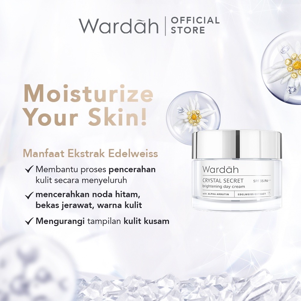 wardah crystal secret alpha arbutin 5% niacinamide brightening day moisturizer 15ml and 30g wardah crystal secret alpha arbutin 5% niacinamide brightening day moisturizer 15ml and 30g