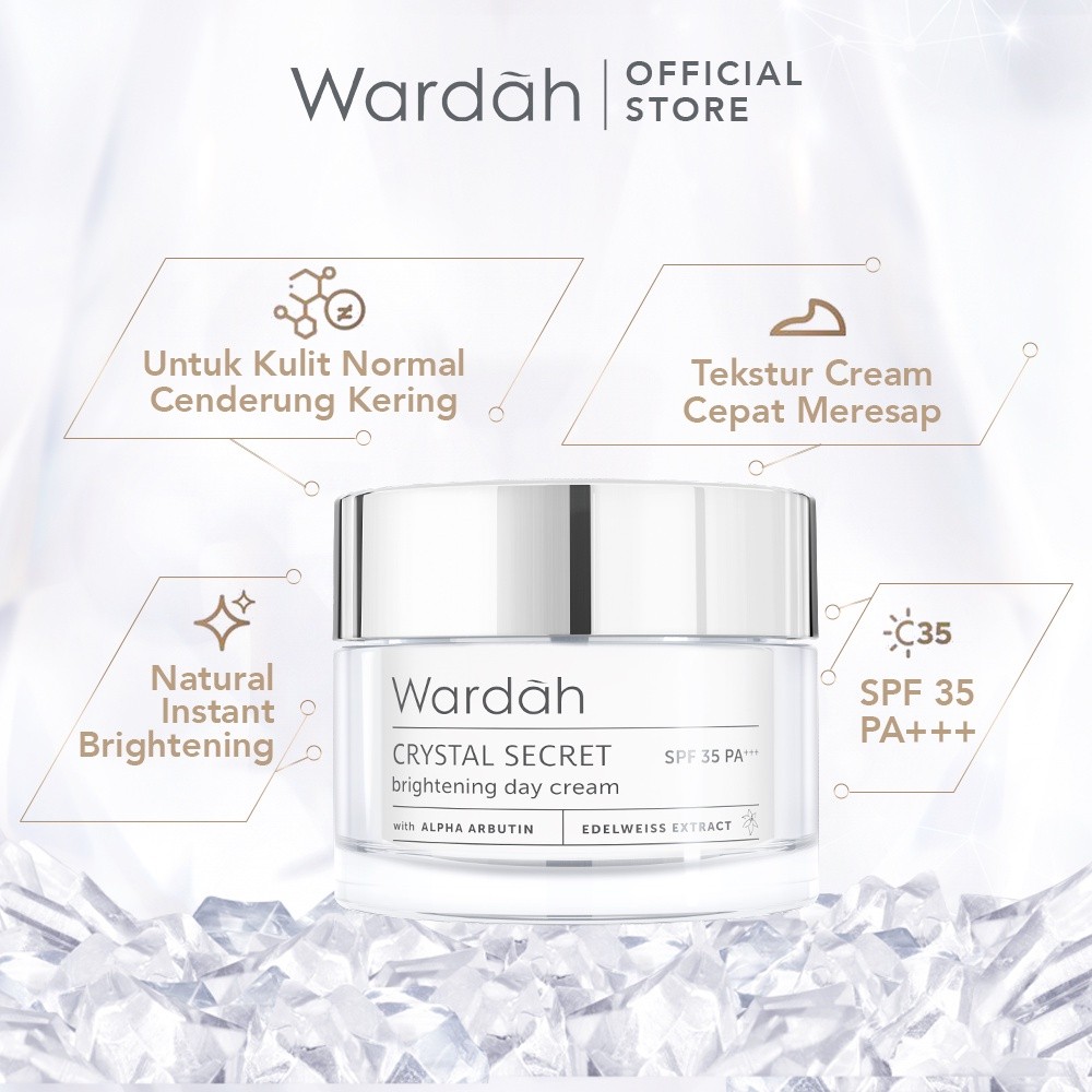 wardah crystal secret alpha arbutin 5% niacinamide brightening day moisturizer 15ml and 30g wardah crystal secret alpha arbutin 5% niacinamide brightening day moisturizer 15ml and 30g