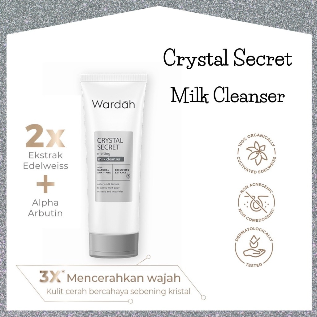 wardah crystal secret melting milk cleanser with natural aha+pha 100ml wardah crystal secret melting milk cleanser with natural aha+pha 100ml