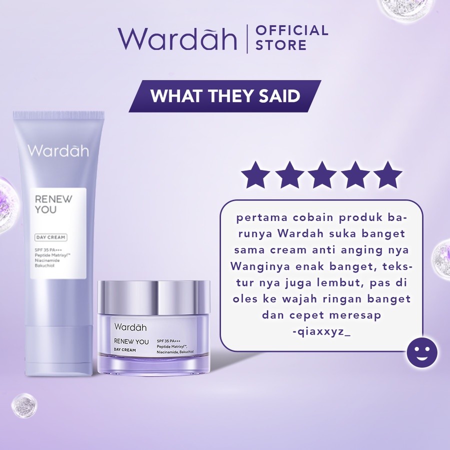 wardah renew you ceramide matrixyl spf 35 pa+++ day moisturizer 15g and 30g/pelembab wajah wardah renew you ceramide matrixyl spf 35 pa+++ day moisturizer 15g and 30g/pelembab wajah