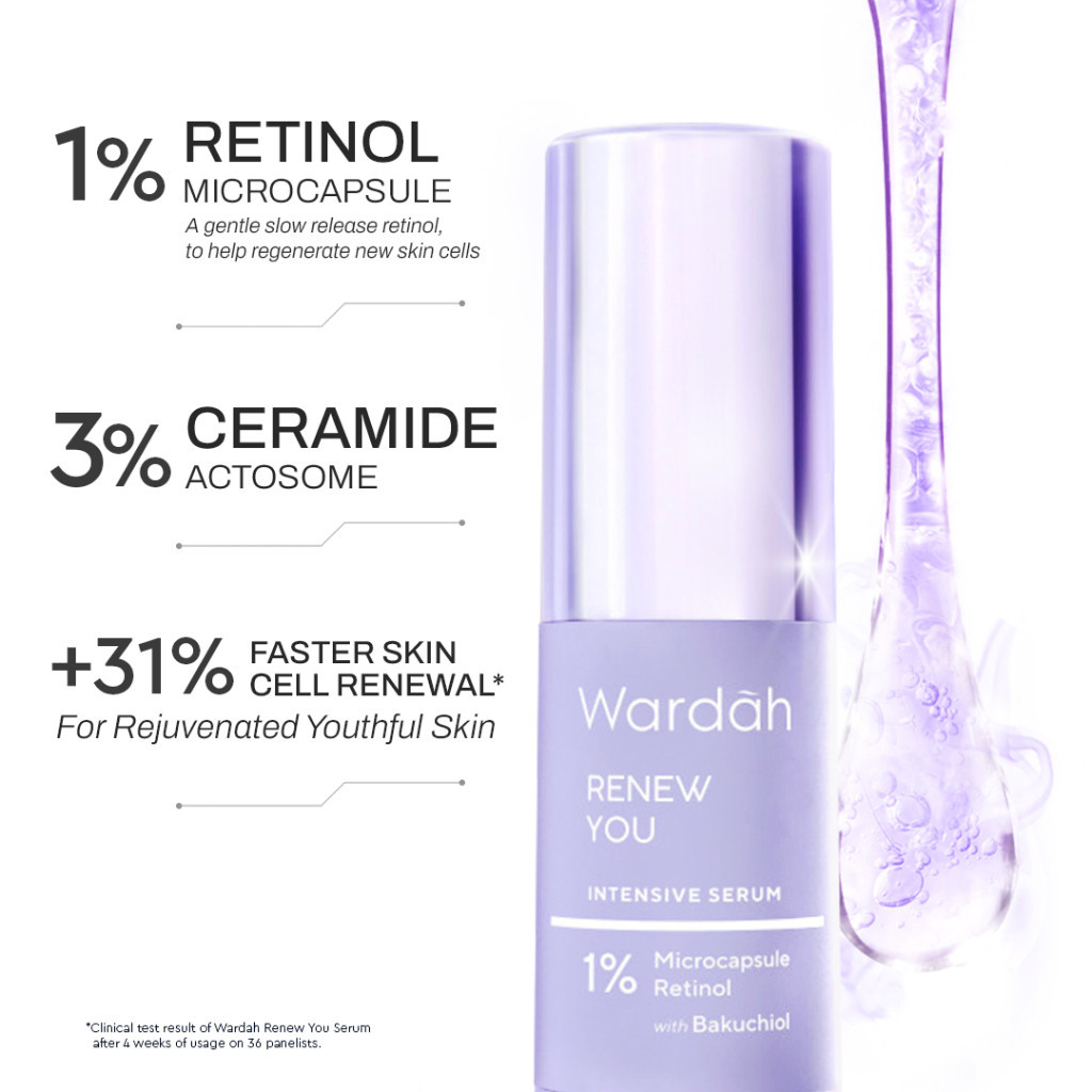 wardah renew you 1% retinol microcapsule ceramide cell renewal serum 15ml and 30ml/serum wajah wardah renew you 1% retinol microcapsule ceramide cell renewal serum 15ml and 30ml/serum wajah