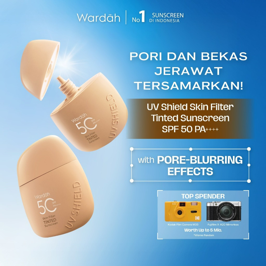 wardah uv shield skin filter tinted sunscreen spf 50 pa+++ 30ml/tabir surya wardah uv shield skin filter tinted sunscreen spf 50 pa+++ 30ml/tabir surya