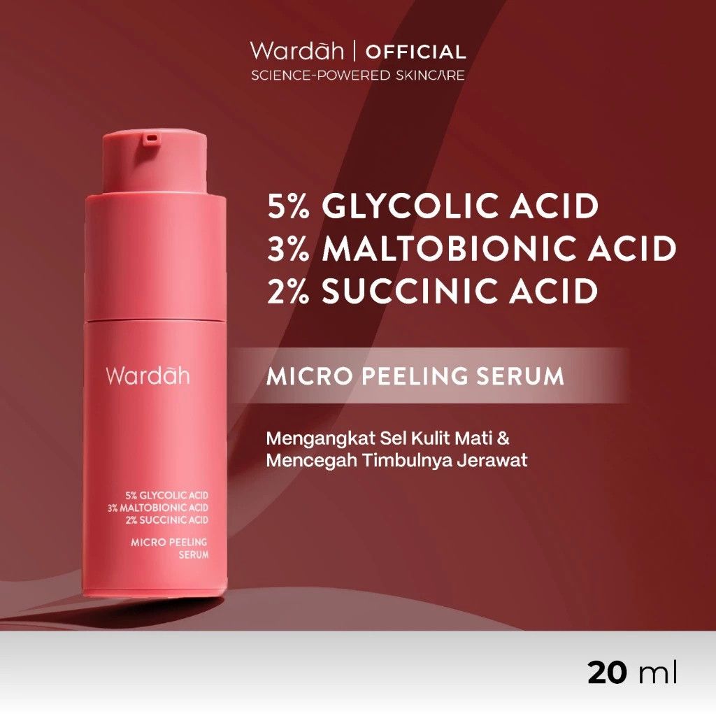 wardah 5% glycolic acid micro peeling serum 20ml/serum wajah wardah 5% glycolic acid micro peeling serum 20ml/serum wajah
