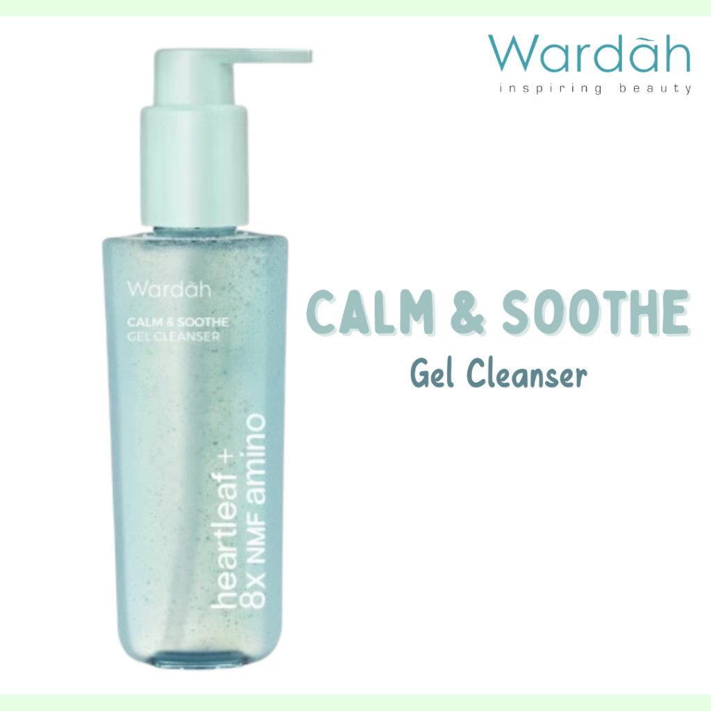 wardah heartleaf + 8x nmf amino calm & soothe gel cleanser 120ml/pembersih wajah wardah heartleaf + 8x nmf amino calm & soothe gel cleanser 120ml/pembersih wajah