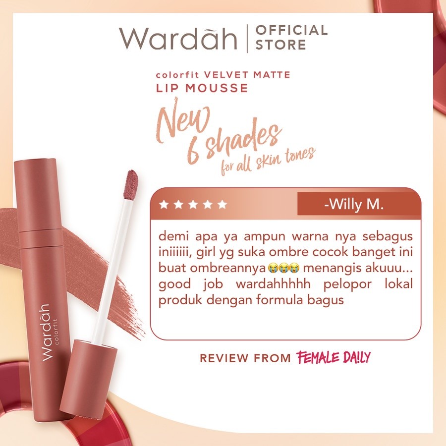 wardah colorfit velvet matte lip mousse wardah colorfit velvet matte lip mousse