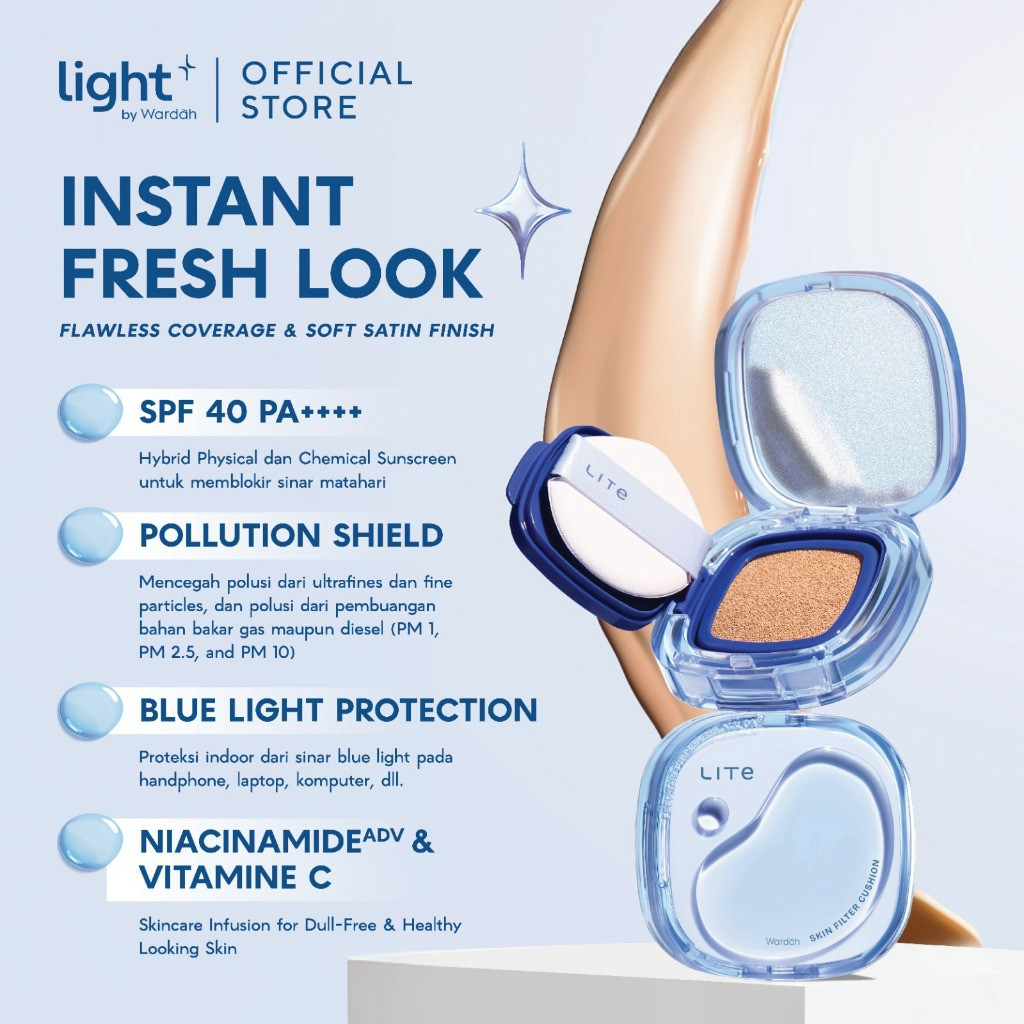 wardah lite skin filter cushion 11g/alas bedak wardah lite skin filter cushion 11g/alas bedak