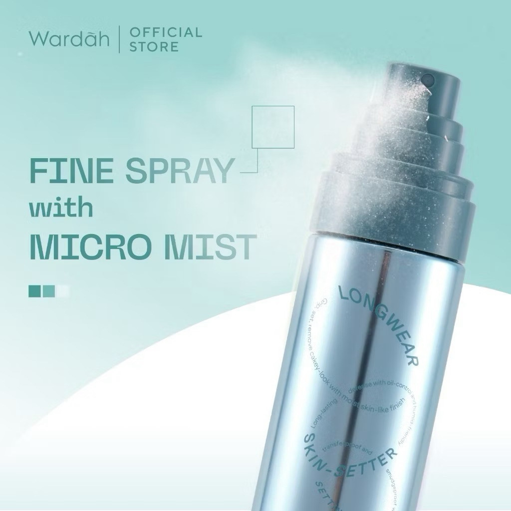 wardah longwear skin setter setting spray 80ml/pengunci make up wardah longwear skin setter setting spray 80ml/pengunci make up