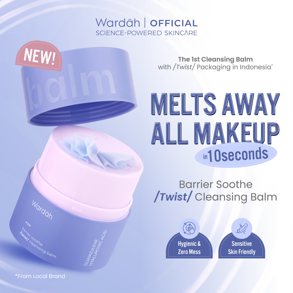 wardah cleansing balm barrier soothe twist 40g/pembersih makeup wardah cleansing balm barrier soothe twist 40g/pembersih makeup
