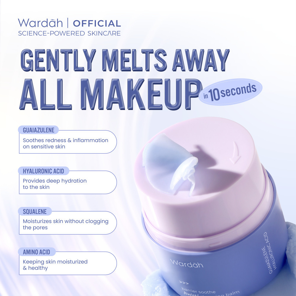 wardah cleansing balm barrier soothe twist 40g/pembersih makeup wardah cleansing balm barrier soothe twist 40g/pembersih makeup