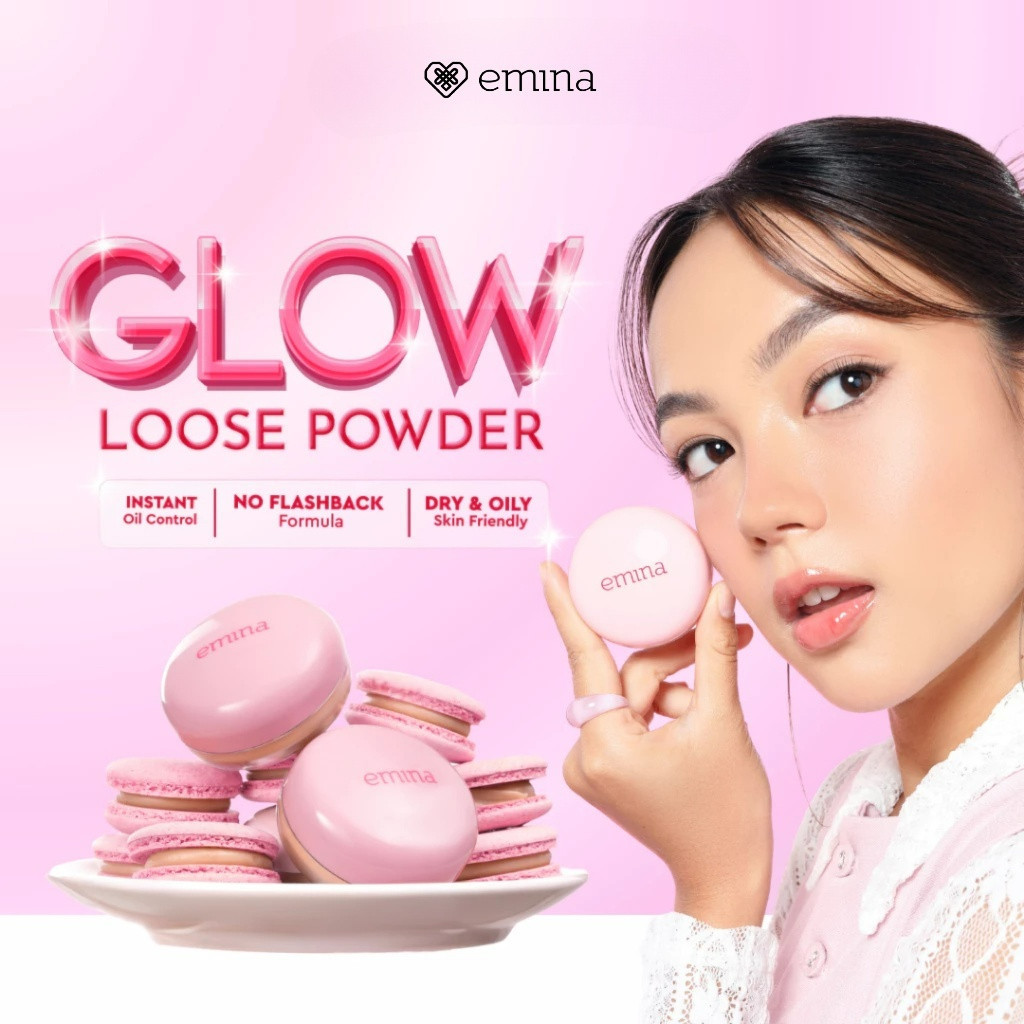 emina glowfixer blur powder 8g/bedak tabur emina glowfixer blur powder 8g/bedak tabur
