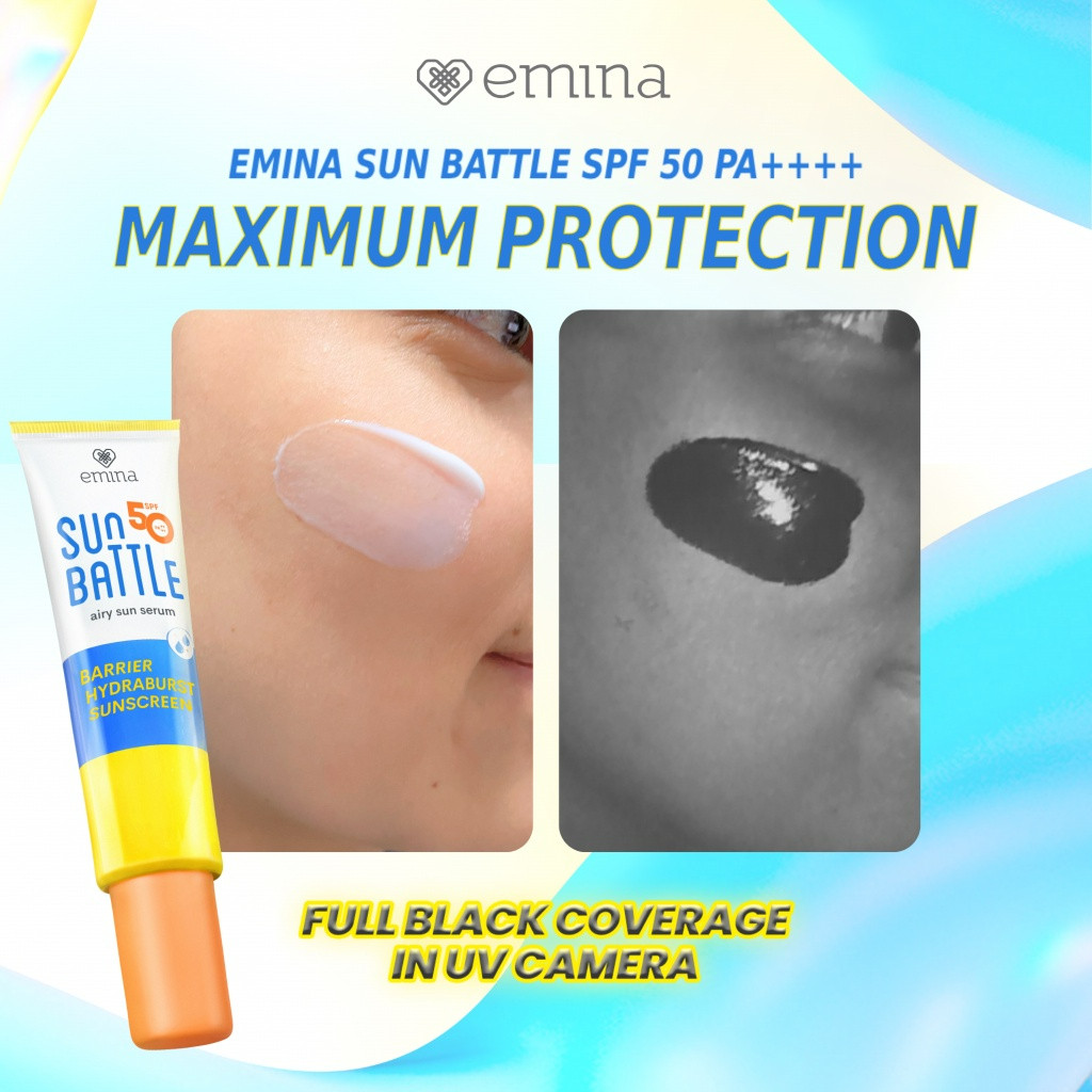 emina sun battle spf 50 pa++++ barrier hydraburst sunscreen 30ml emina sun battle spf 50 pa++++ barrier hydraburst sunscreen 30ml