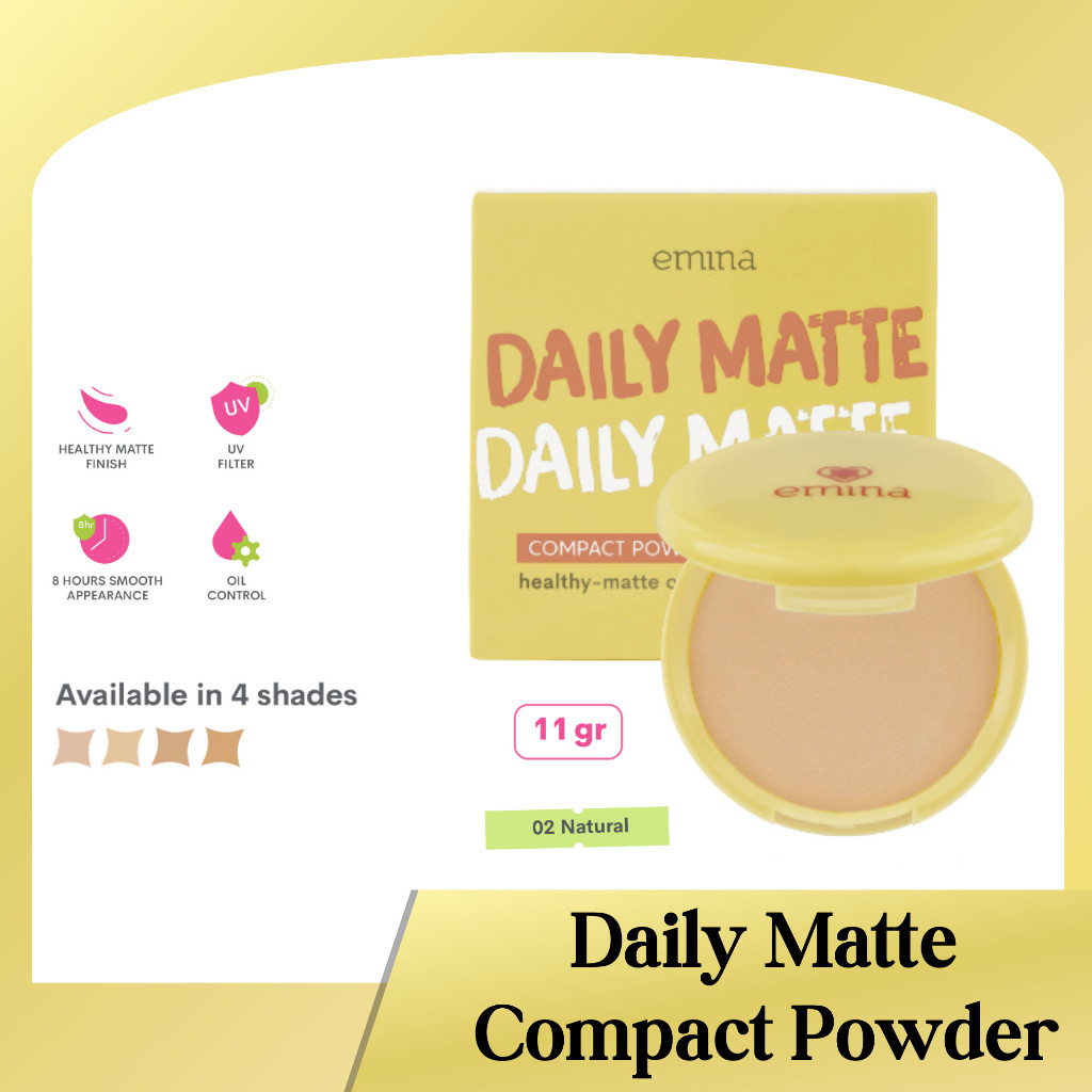 emina daily matte compact powder 11gr | bedak padat emina daily matte compact powder 11gr | bedak padat
