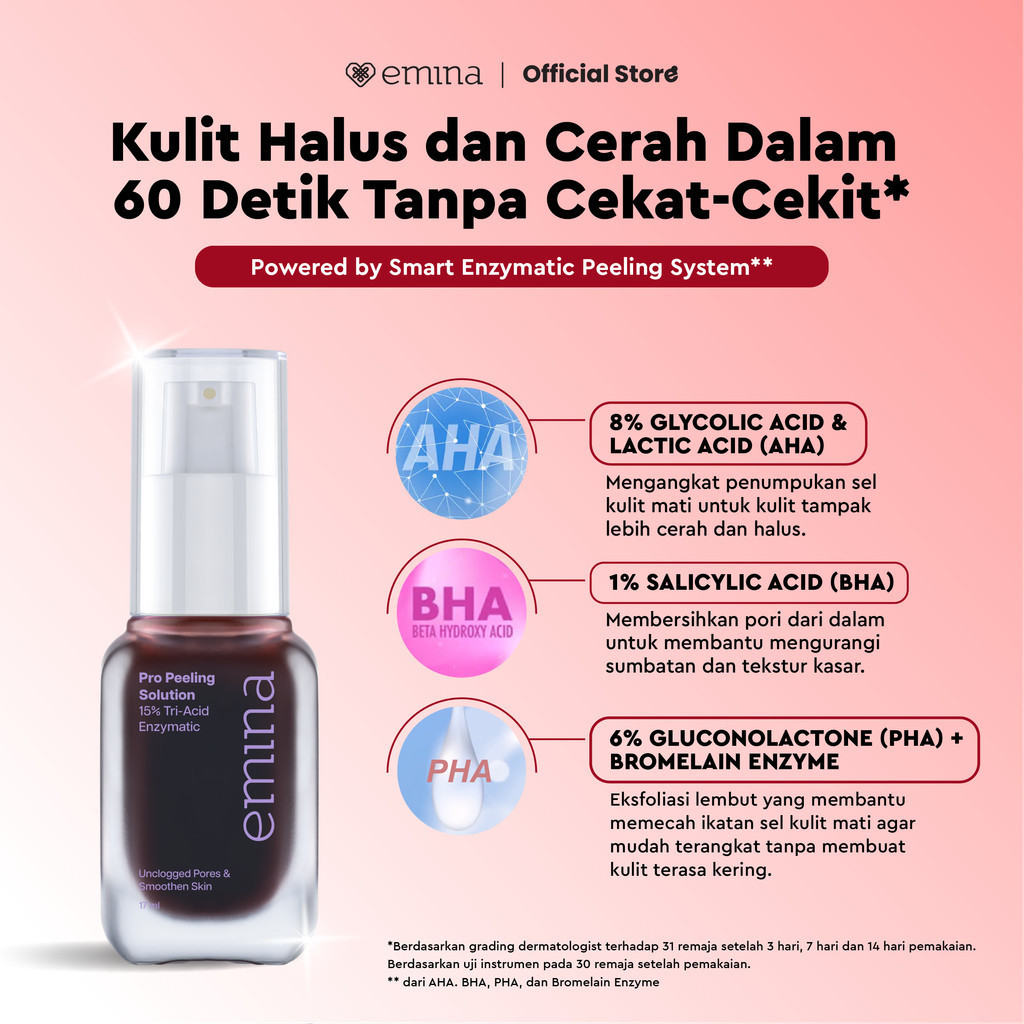 emina pro peeling solution 17ml/serum eksfoliasi wajah emina pro peeling solution 17ml/serum eksfoliasi wajah