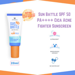 emina sun battle airy sun serum spf 50 pa++++ cica acne fighter sunscreen 20ml/tabir surya