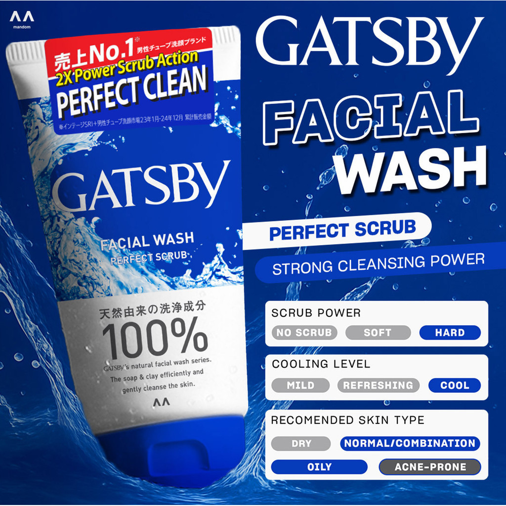 gatsby facial wash 100g/pembersih wajah pria gatsby facial wash 100g/pembersih wajah pria