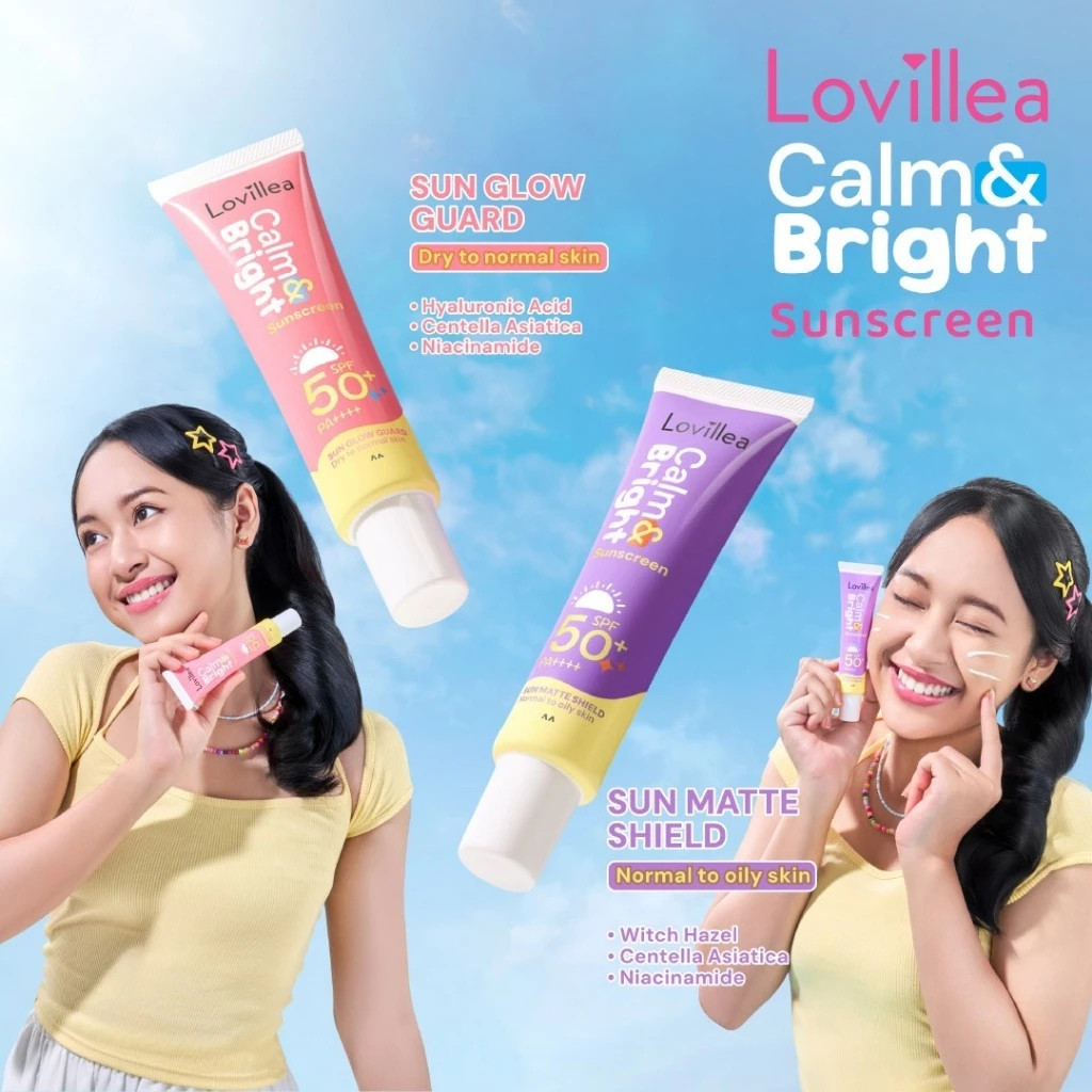 lovillea calm and bright sunscreen spf 50+ pa++++ 30g/tabir surya lovillea calm and bright sunscreen spf 50+ pa++++ 30g/tabir surya